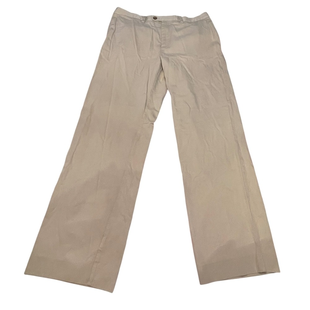 Tommy Bahama Men's Beige Size 36x34 Silk Blend Dress Pants Embroidery Logo READ